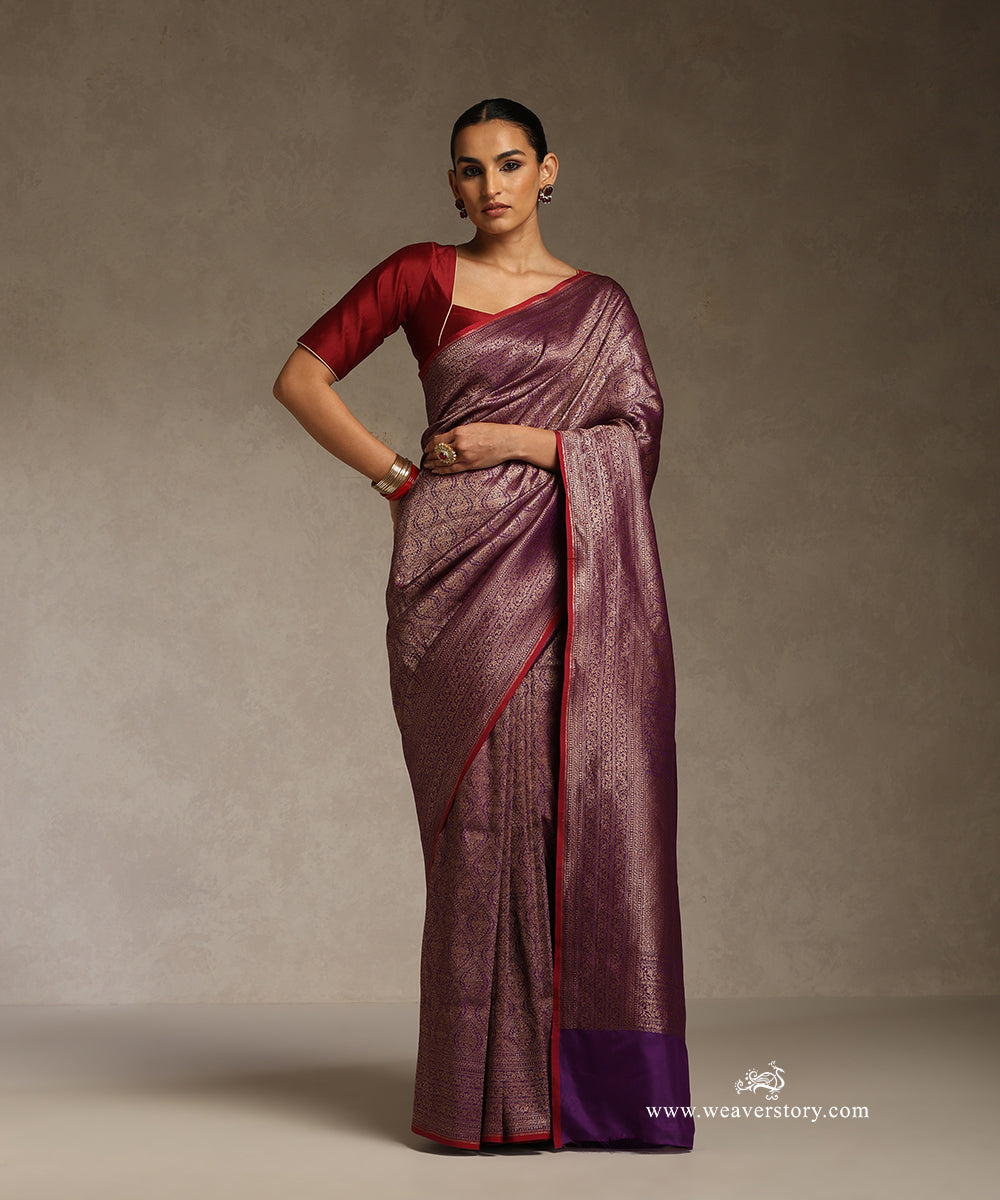 Purple_Handloom_Pure_Katan_Silk_Banarasi_Saree_With_Antique_Zari_WeaverStory_01