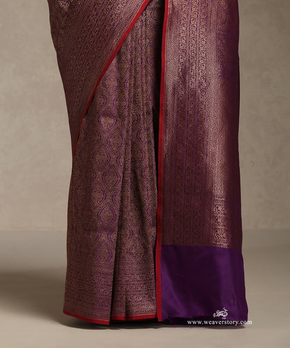 Purple_Handloom_Pure_Katan_Silk_Banarasi_Saree_With_Antique_Zari_WeaverStory_04