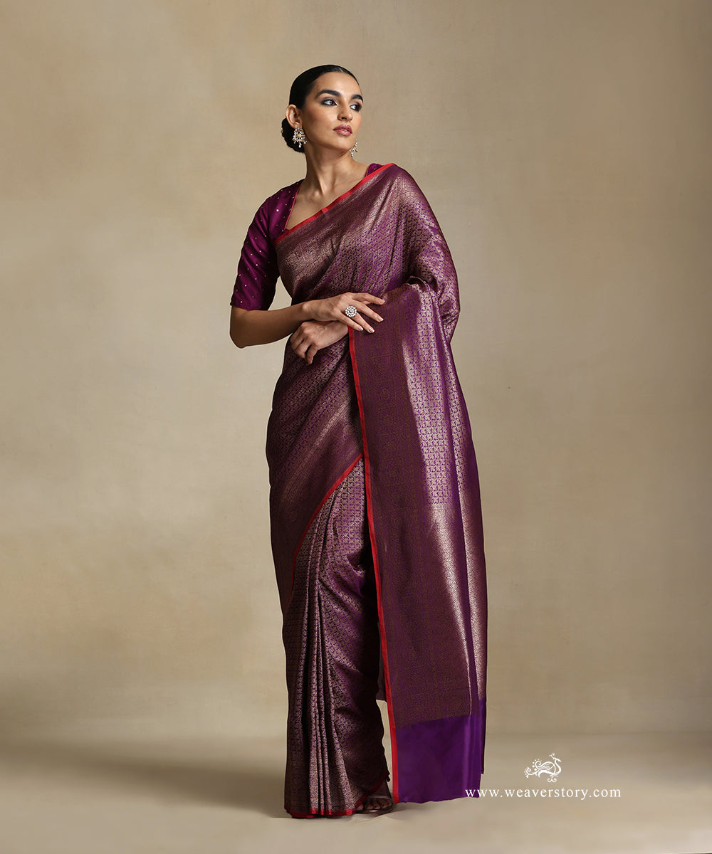 Handloom_Purple_Pure_Katan_Silk_Kimkhab_Banarasi_Saree_With_Geometrical_Pattern_Antique_Zari_WeaverStory_02