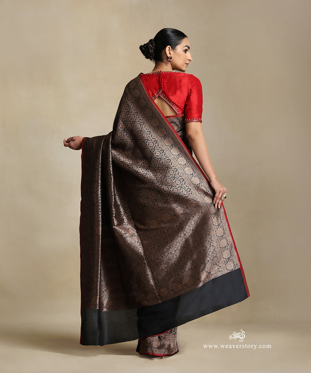 Handloom_Black_Pure_Katan_Silk_Kimkhab_Banarasi_Saree_With_Antique_Zari_WeaverStory_03