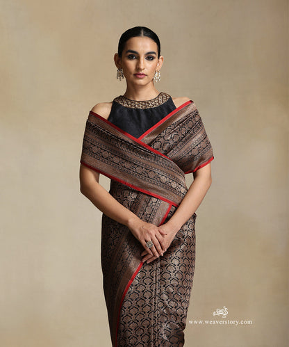 Handloom_Black_Pure_Katan_Silk_Kimkhab_Banarasi_Saree_With_Antique_Zari_WeaverStory_01