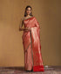 Handloom_Red_Pure_Katan_Silk_Gold_Zari_Floral_Kimkhab_Banarasi_Saree_With_Green_Selvedge_WeaverStory_01