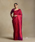 Handloom_Purple_Pure_Katan_Silk_Tanchoi_Banarasi_Saree_With_Red_Flower_Jaal_And_Zigzag_Border_WeaverStory_02