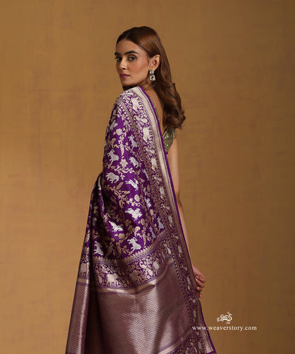 Handloom_Purple_Pure_Katan_Silk_Shikargah_Banarasi_Saree_With_Sona_Rupa_Zari_WeaverStory_02