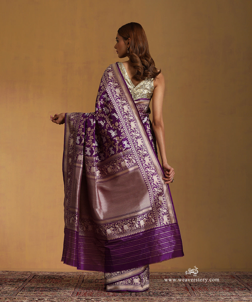 Handloom_Purple_Pure_Katan_Silk_Shikargah_Banarasi_Saree_With_Sona_Rupa_Zari_WeaverStory_03