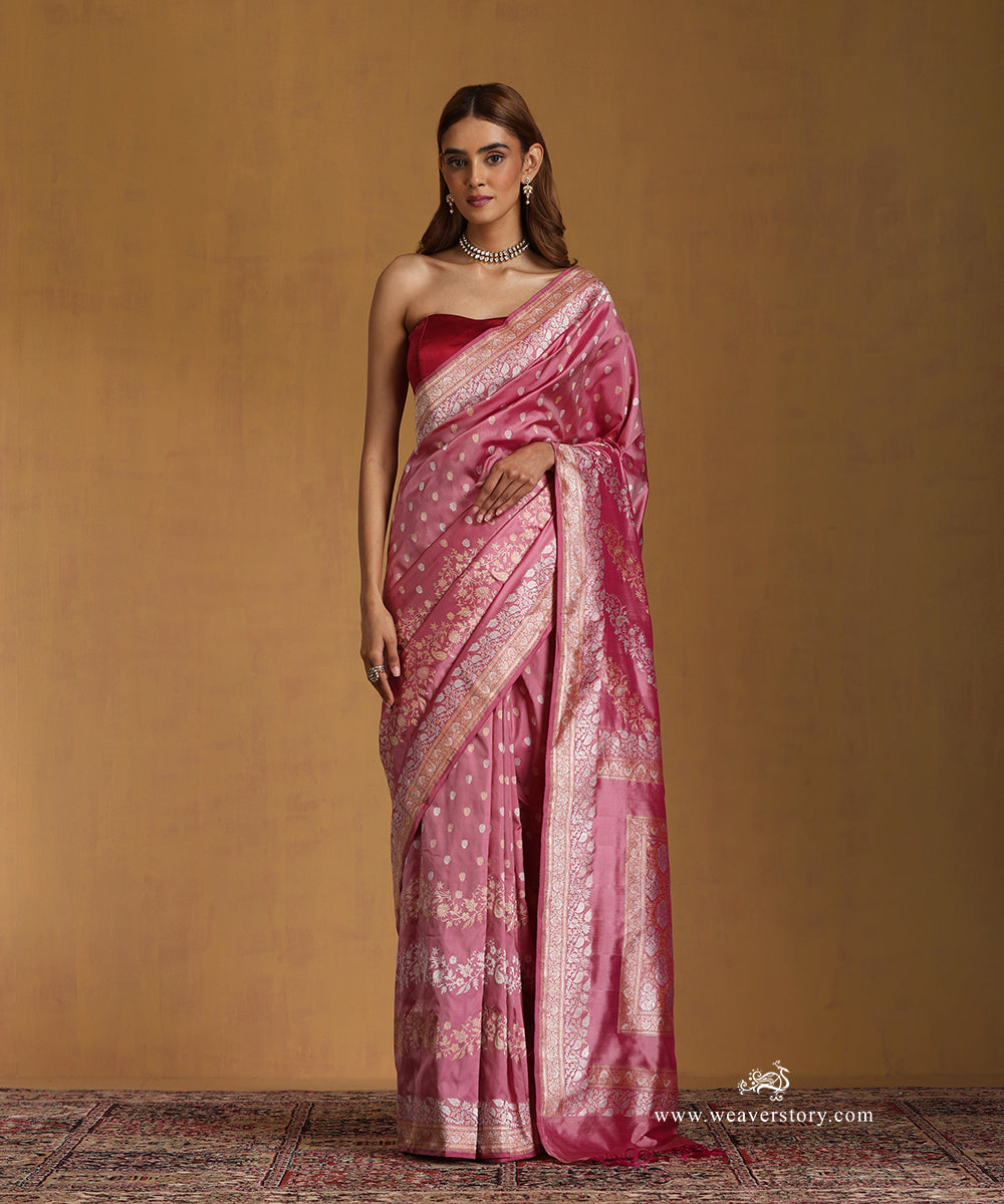 Rose_Pink_Handloom_Pure_Katan_Silk_Banarasi_Saree_With_Gold_Silver_Floral_Aada_Jaal_WeaverStory_01