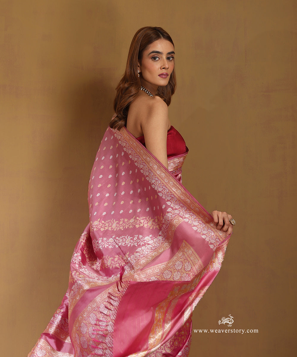 Rose_Pink_Handloom_Pure_Katan_Silk_Banarasi_Saree_With_Gold_Silver_Floral_Aada_Jaal_WeaverStory_02