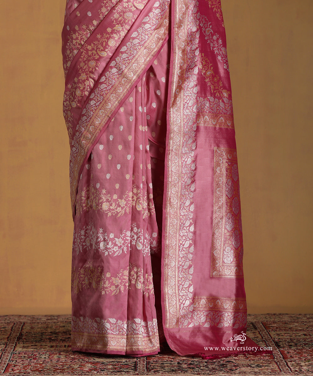 Rose_Pink_Handloom_Pure_Katan_Silk_Banarasi_Saree_With_Gold_Silver_Floral_Aada_Jaal_WeaverStory_04