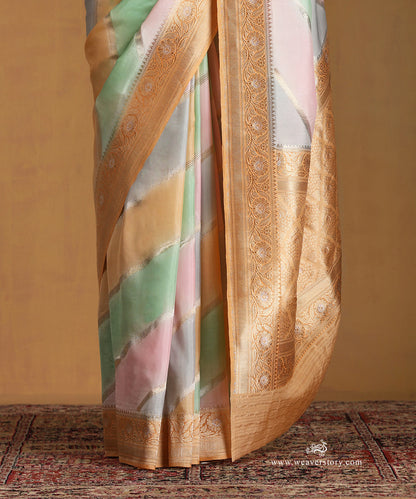 Pink_And_Green_Handloom_Pure_Katan_Silk_Banarasi_Rangkaat_Saree_With_Diagonal_Bel_WeaverStory_04