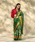 Bottle_Green_Handloom_Pure_Mulberry_Silk_Ikat_Patola_Saree_With_Gold_Zari_Booti_And_Tissue_Border_WeaverStory_01