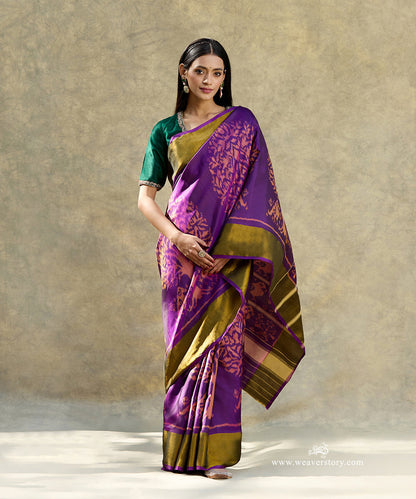 Purple_Handloom_Pure_Pure_Mulberry_Silk_Ikat_Patola_Saree_With_Tissue_Border_And_Tree_Motifs_WeaverStory_01