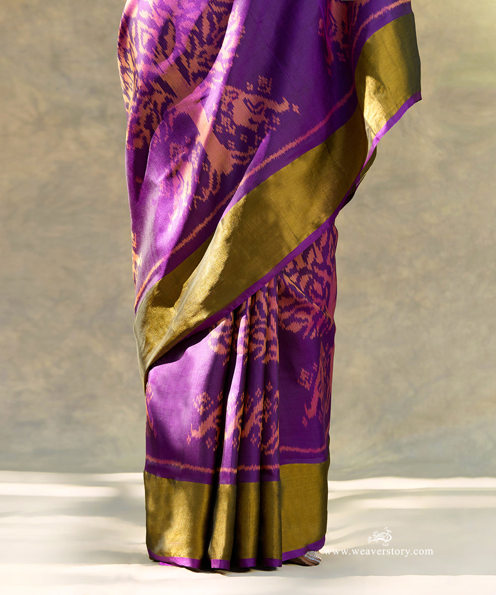 Purple_Handloom_Pure_Pure_Mulberry_Silk_Ikat_Patola_Saree_With_Tissue_Border_And_Tree_Motifs_WeaverStory_04