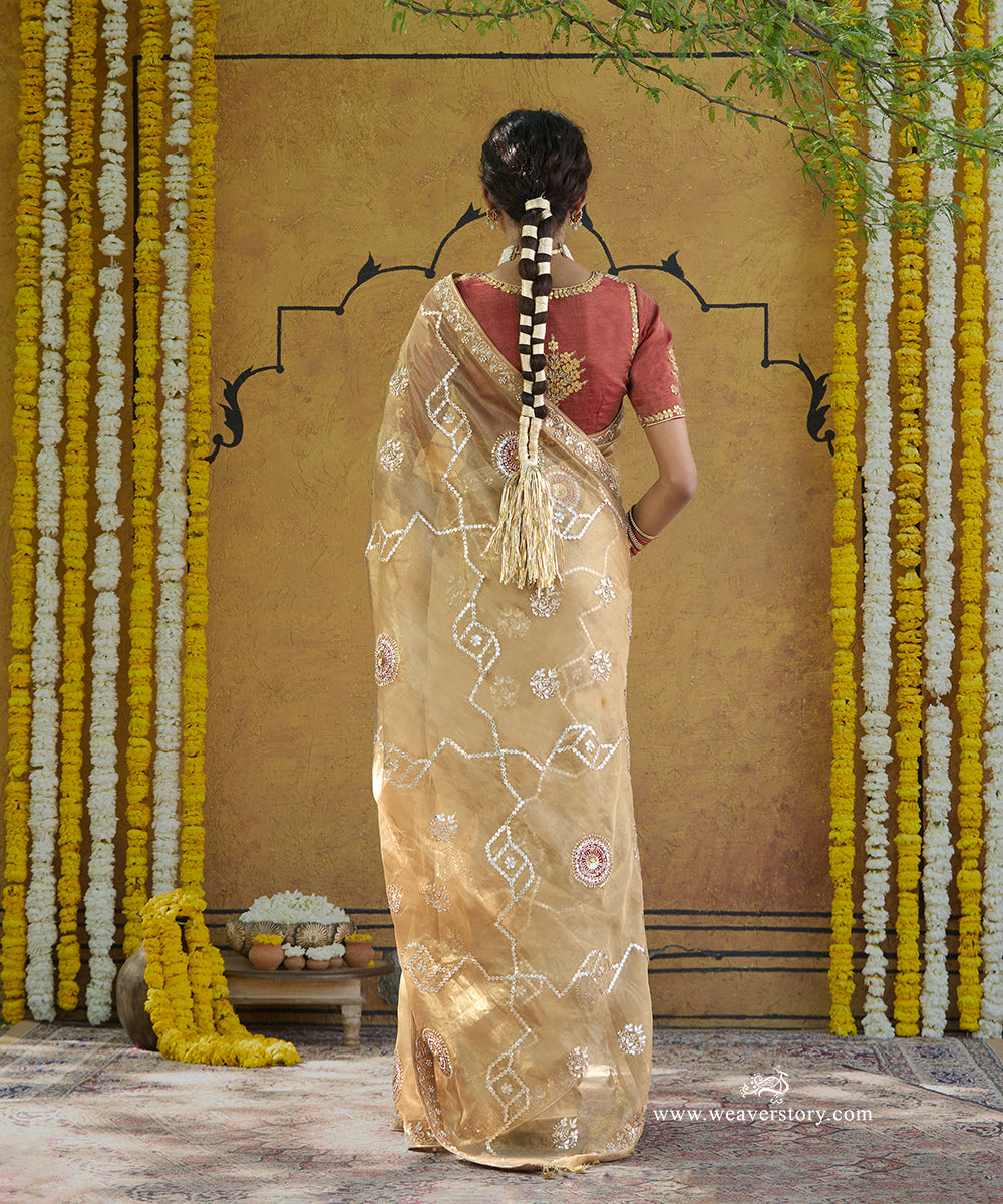 Gold_Handloom_Pure_Tissue_Silk_Saree_With_Gota_Patti_And_Pearl_Embroidery_WeaverStory_03