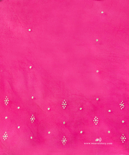 Handloom_Rani_Pink_Pure_Georgette_Bandhej_Saree_With_Small_Embroidery_WeaverStory_06