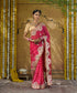 Red_And_Pink_Handloom_Pure_Georgette_Saree_With_Heavy_Gota_Patti_Border_And_Green_Meena_WeaverStory_01