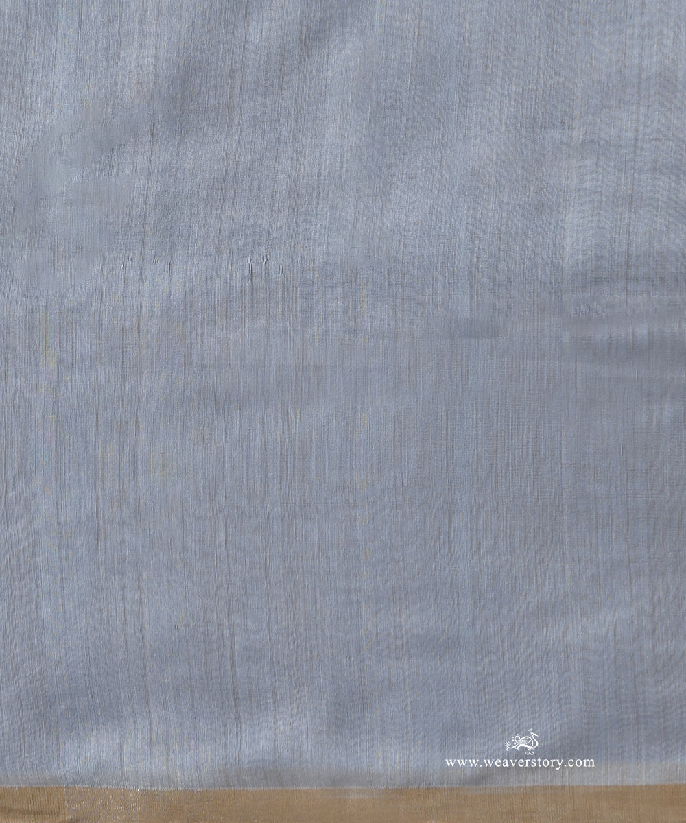 Ice_Blue_Handloom_Pure_Cotton_Chanderi_Saree_With_Silver_Zari_Lines_WeaverStory_05
