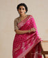Handloom_Rani_Pink_Pure_Katan_Silk_Banarasi_Saree_With_Gold_And_Silver_Floral_Aada_Jaal_WeaverStory_02