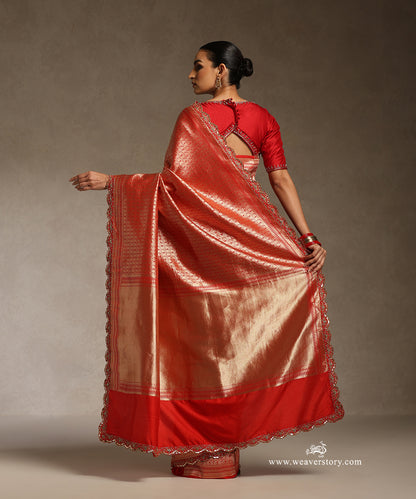 Red_Handloom_Pure_Katan_Silk_Banarasi_Kimkhab_Saree_With_Hand_Emboridery_WeaverStory_03