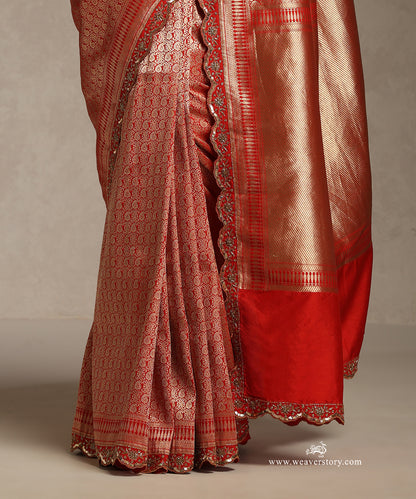 Red_Handloom_Pure_Katan_Silk_Banarasi_Kimkhab_Saree_With_Hand_Emboridery_WeaverStory_04