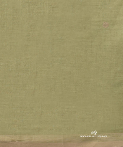 Pista_Green_Handloom_Pure_Mulmul_Dhakai_Jamdani_Saree_With_Beige_Polka_Dots_WeaverStory_06