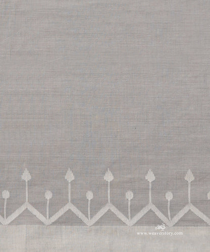 Dusty_Blue_Handloom_Pure_Mulmul_Dhakai_Jamdani_Saree_With_Saffron_Border_WeaverStory_05
