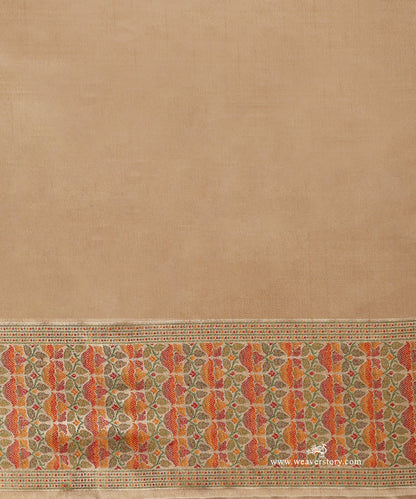 Cream_And_Brown_Handloom_Pure_Katan_Silk_Tanchoi_Jamawar_Saree_With_Allover_Rose_Jall_WeaverStory_05