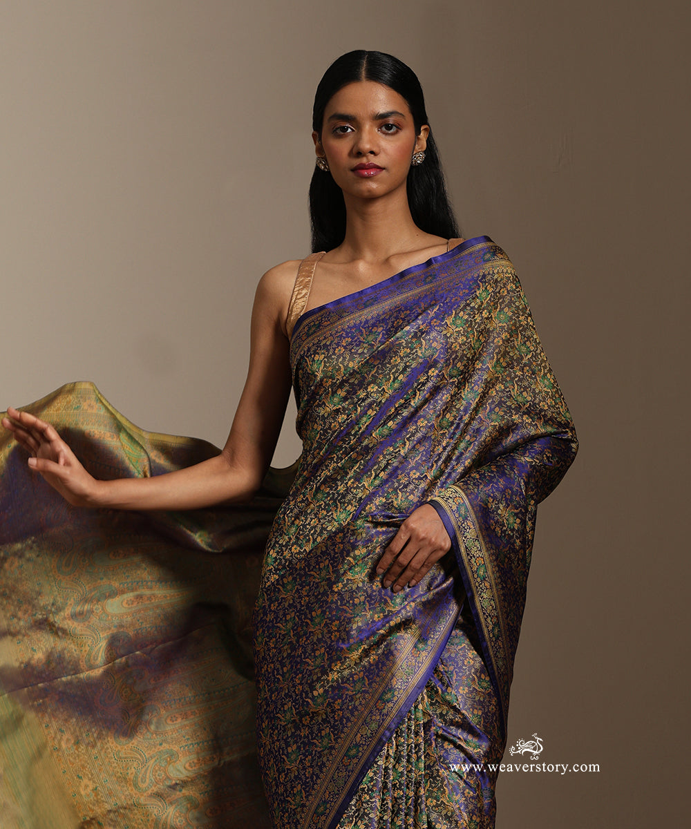 Blue_Handloom_Pure_Katan_Silk_Tanchoi_Jamawar_Saree_With_Allover_Flower_Jalland_Paisley_On_Pallu_WeaverStory_02