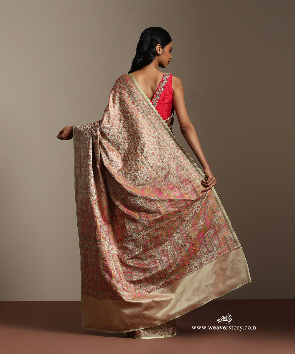 Baige_And_Pastel_Green_Handloom_Pure_Katan_Silk_Tanchoi_Jamawar_Saree_With_Meenakri_Small_Paisley_WeaverStory_03