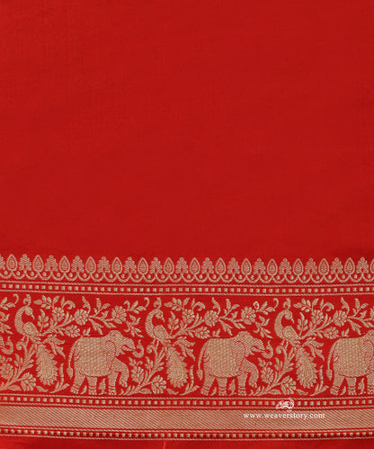 Red_Handloom_Pure_Katan_Silk_Kadhwa_Shikargah_Jaal_Saree_WeaverStory_05