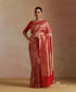 Red_Handloom_Pure_Katan_Silk_Kimkhab_Banrasi_Saree_With_Pink_Selvedge_WeaverStory_02
