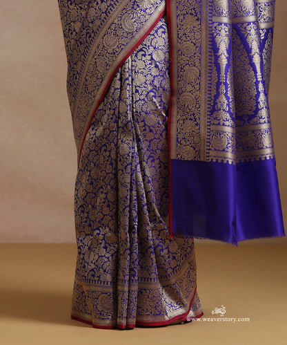 Electric_Blue_Handloom_Pure_Katan_Silk_Kimkhab_Banrasi_Saree_With_Flower_Jall_WeaverStory_04