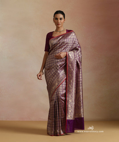 Purple_Handloom_Pure_Katan_Silk_Kimkhab_Banrasi_Saree_With_Samll_Flower_WeaverStory_02