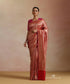 Red_Handloom_Pure_Katan_Silk_Kimkhab_Banrasi_Saree_With_Flowing_Lines_On_Border_WeaverStory_02