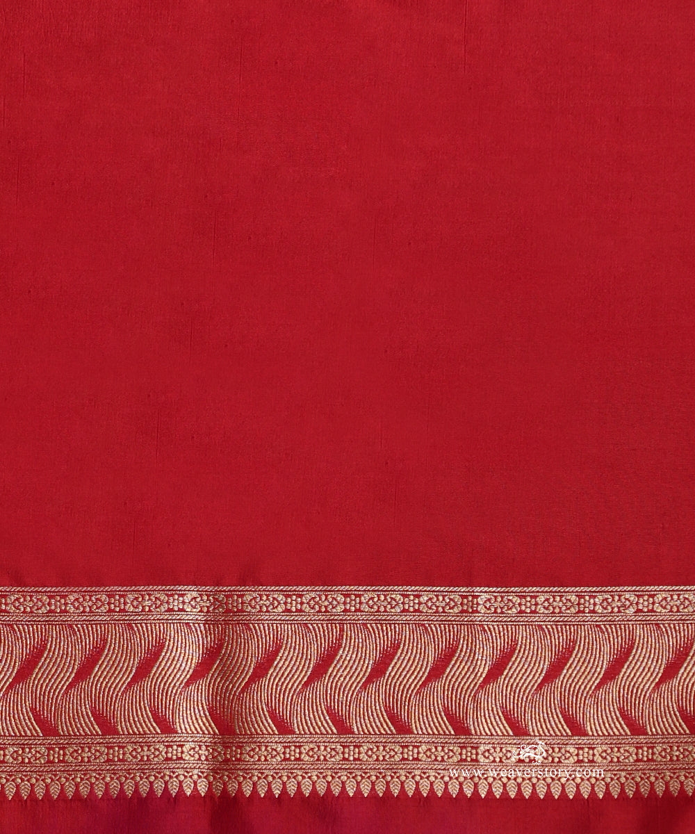Rani_Pink_Handloom_Pure_Katan_Silk_Kimkhab_Banarasi_Saree_With_Flowing_Lines_On_Border_WeaverStory_05