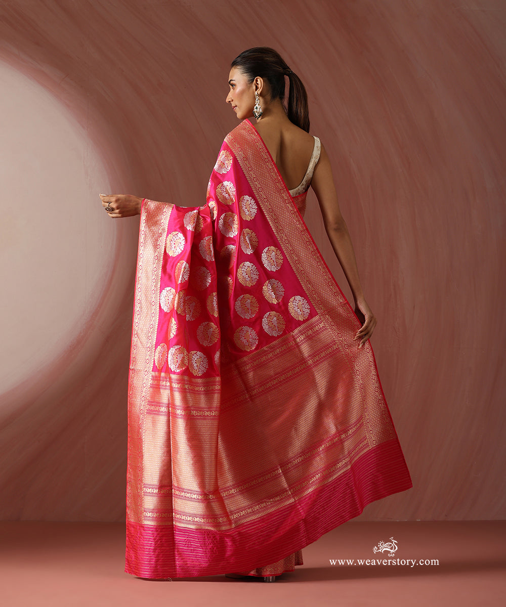 Pink_Handloom_Pure_Katan_Silk_Banarasi_Saree_With_Kadhwa_Birds_Boota_WeaverStory_03