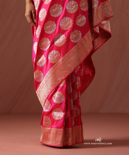 Pink_Handloom_Pure_Katan_Silk_Banarasi_Saree_With_Kadhwa_Birds_Boota_WeaverStory_04