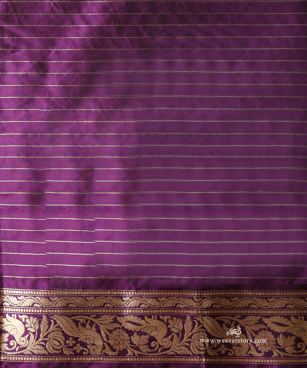 Purple_Handloom_Pure_Katan_Silk_Banarasi_Kadhwa_Jaal_Saree_With_Elephant_And_Peacock_Motifs_WeaverStory_05