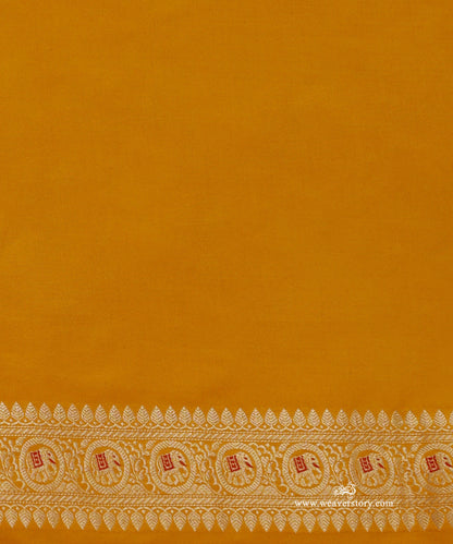Yellow_Handloom_Pure_Katan_Silk_Banarasi_Kadhwa_Saree_With_Elephant_Booti_And_Pink_Meena_WeaverStory_05