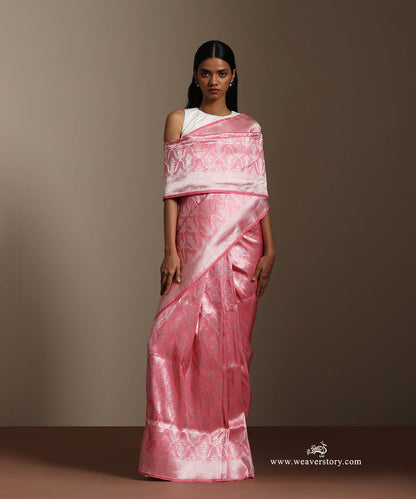 Light_Pink_Handloom_Pure_Katan_Silk_Banarasi_Kimkhab_Guldasta_Motifs_Silvers_Zari_Saree_WeaverStory_01