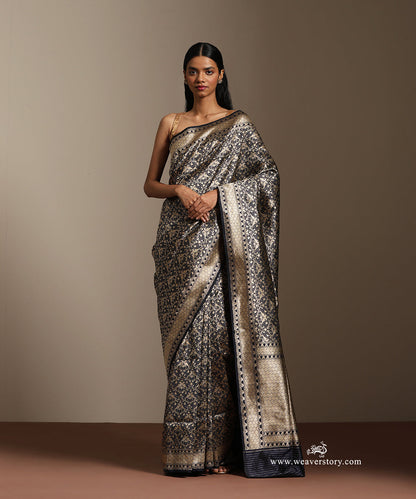 Blue_Handloom_Pure_Katan_Silk_Banarasi_Kimkhab_Birds_Motifs_Saree_WeaverStory_01