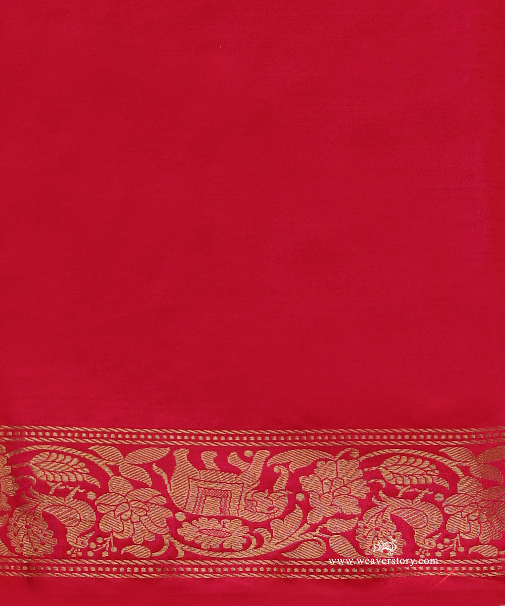 Pink_Handloom_Pure_Katan_Silk_Banarasi_Saree_With_Deer_And_Tree_Boota_With_Elephant_And_Peacock_Motif_Border_WeaverStory_05