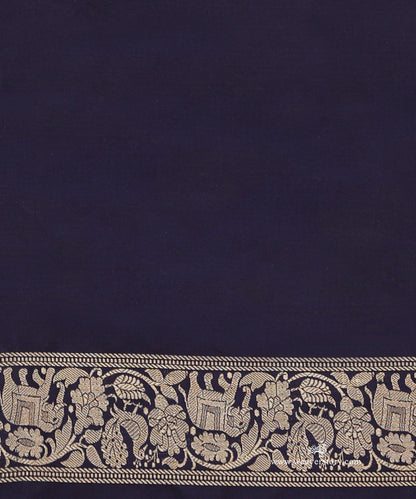 Blue_Handloom_Pure_Katan_Silk_Banarasi_Saree_With_Gold_Silver_Deer_Family_Motifs_And_Elephant_Motif_Border_WeaverStory_05