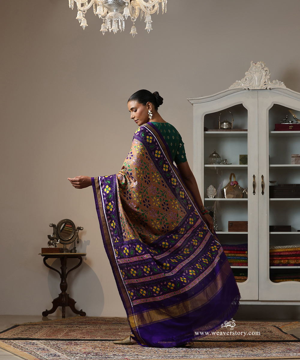 Purple_Handloom_Double_Ikat_Patola_Saree_With_Floral_Motifs_WeaverStory_03