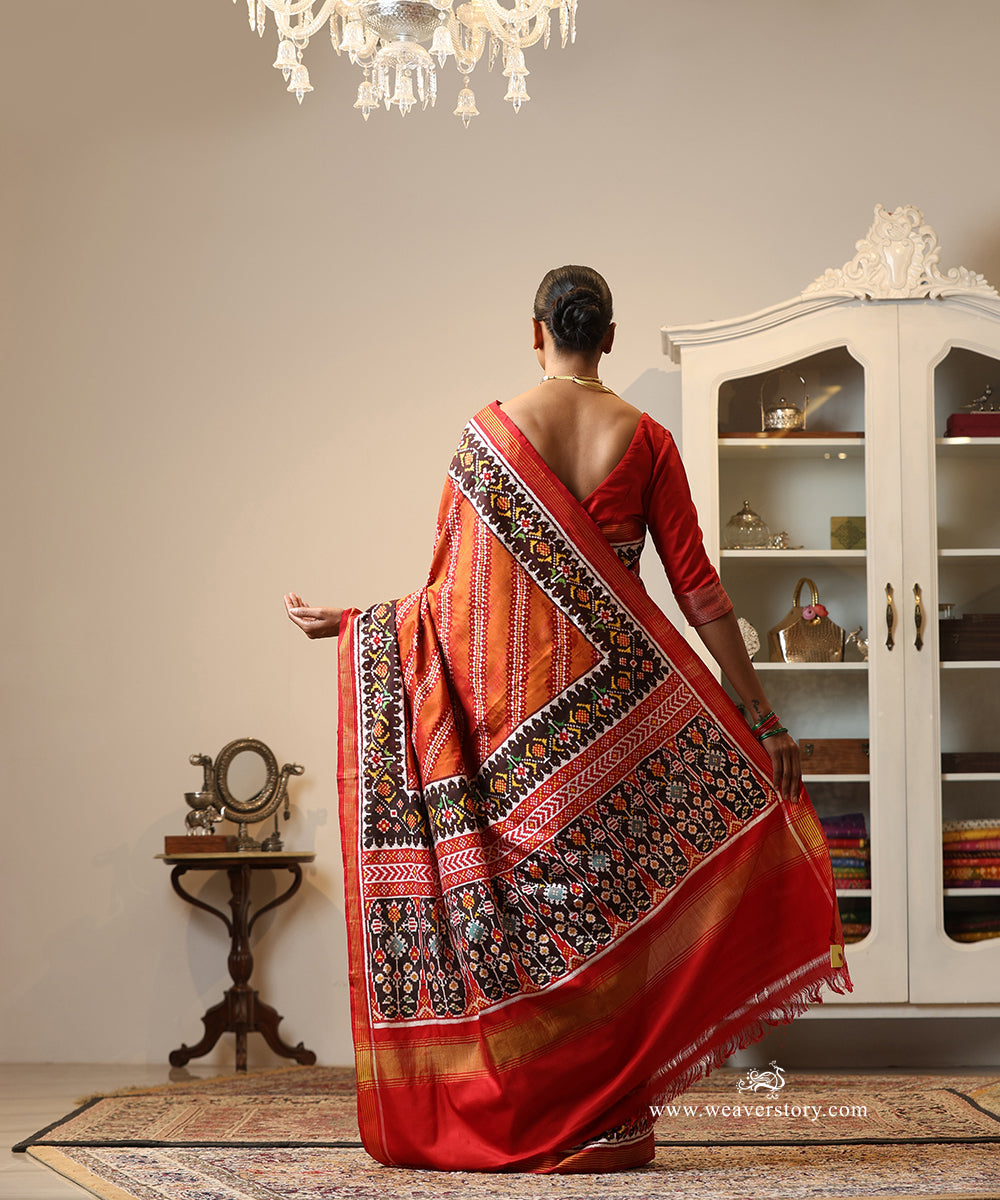 Rust_Handloom_Double_Ikat_Patola_Saree_WeaverStory_03