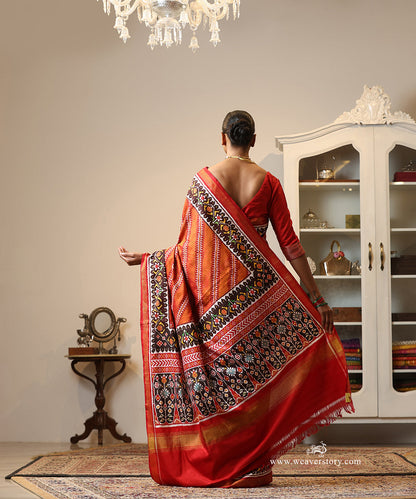 Rust_Handloom_Double_Ikat_Patola_Saree_WeaverStory_03