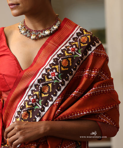 Rust_Handloom_Double_Ikat_Patola_Saree_WeaverStory_05