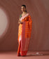 Orange_Handloom_Pure_Katan_Silk_Banarasi_Striped_Saree_With_Pink_Border_WeaverStory_01