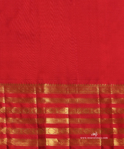 Mango_Yellow_Handloom_Pure_Kanjivaram_Saree_With_Paisleys_And_Mayura_Motif_And_Red_Korwai_Border_WeaverStory_05