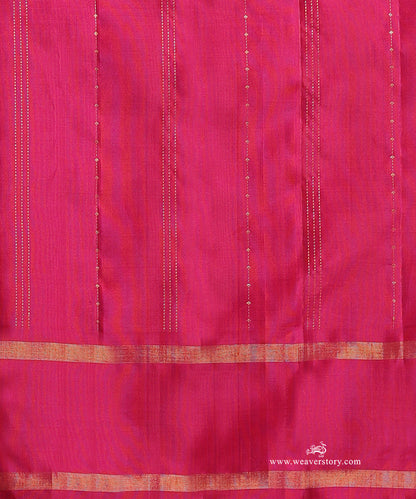 Burnt_Orange_Pure_Silk_Kanjivaram_Saree_With_Zari_Stripes_And_Majenta_Korwai_Border_WeaverStory_05