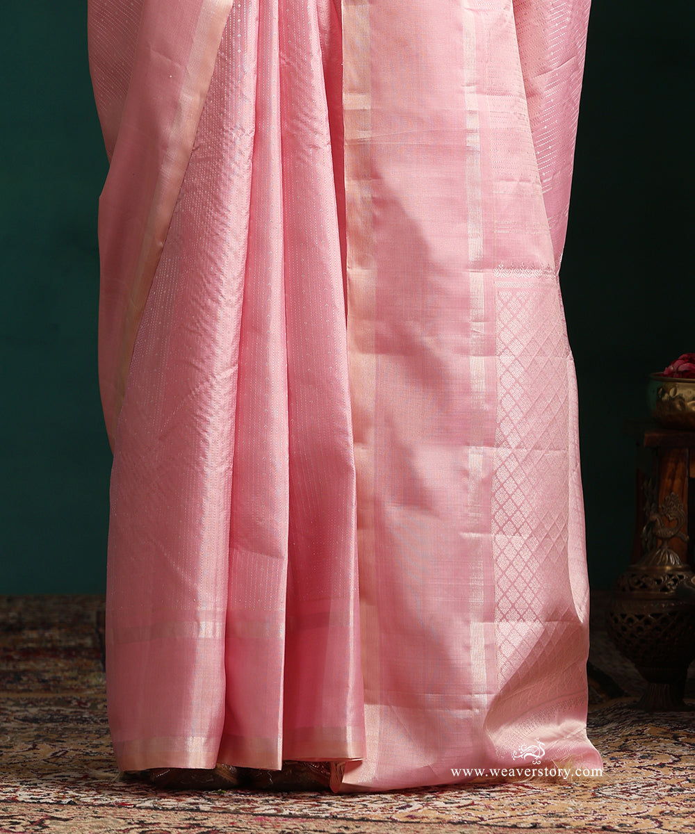 Baby_Pink_Pure_Silk_Kanjivaram_Saree_With_Silver_Zari_Stripes_WeaverStory_04